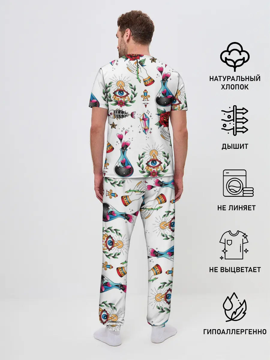 Мужская пижама с брюками / Old school tattoo