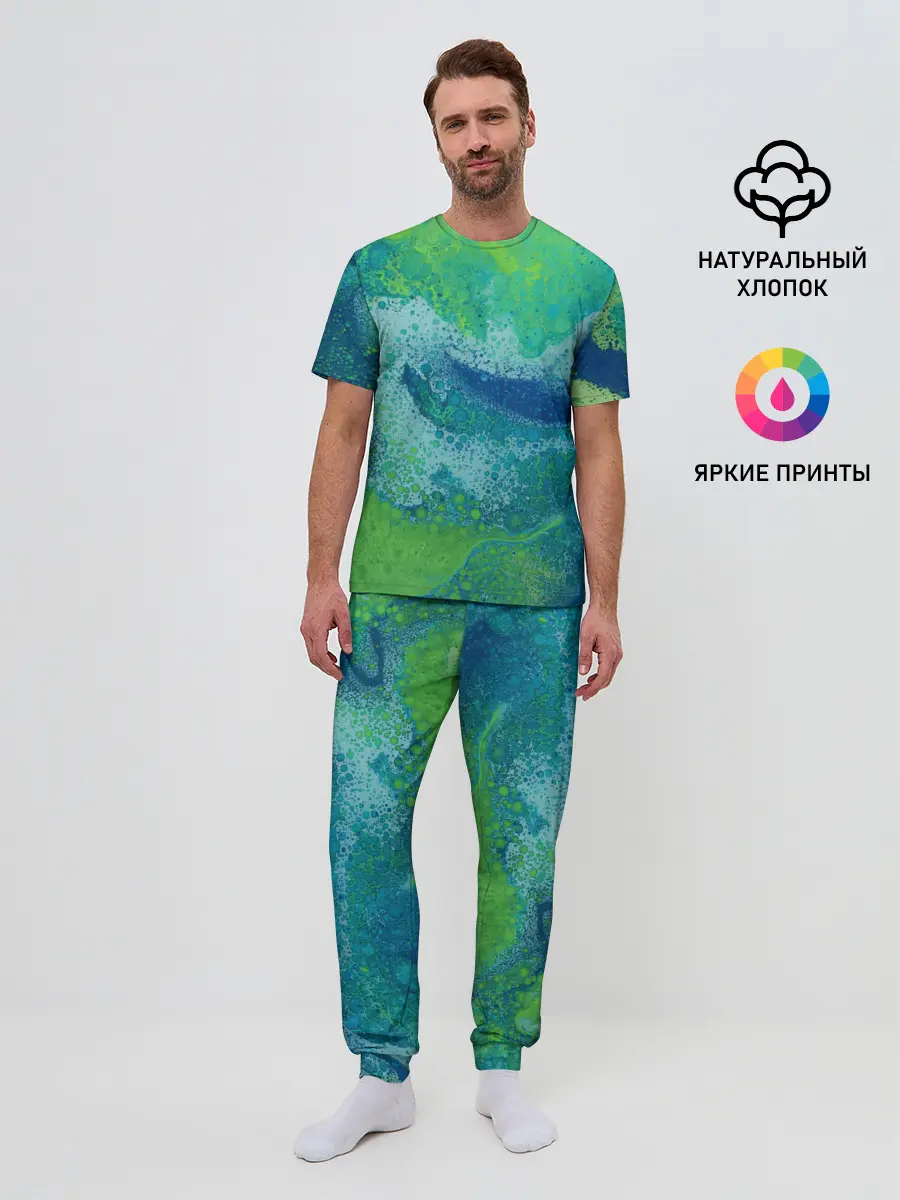 Мужская пижама с брюками / Художественная Тина