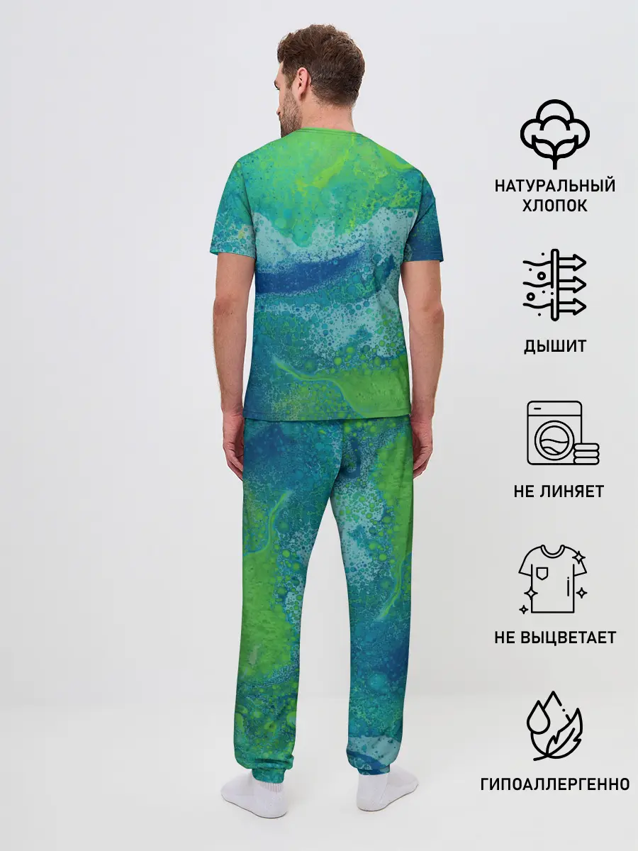 Мужская пижама с брюками / Художественная Тина