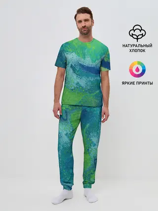 Мужская пижама с брюками / Художественная Тина