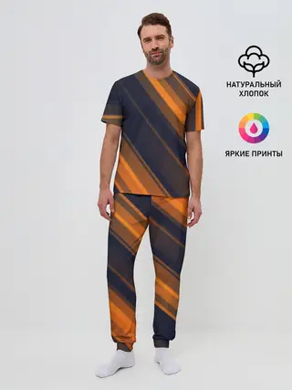 Мужская пижама с брюками / ORANGE Black