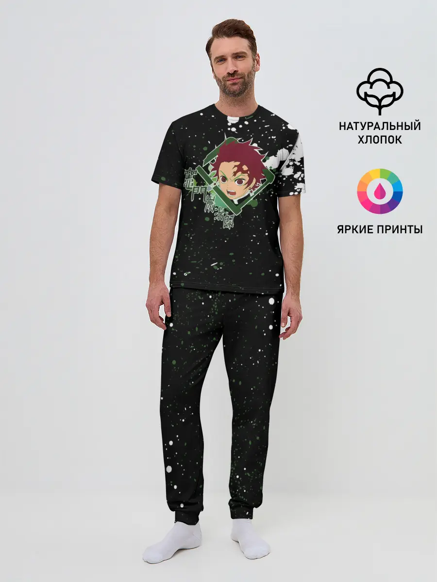 Мужская пижама с брюками / Танджиро | Клинок, рассекающий демонов