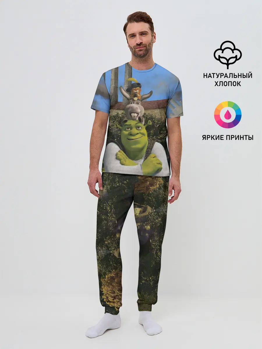 Мужская пижама с брюками / Шрек, Кот и Осёл