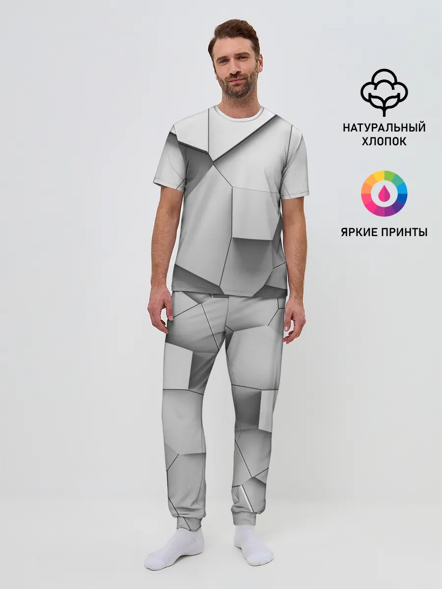 Мужская пижама с брюками / Слом плитки