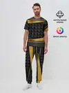 Мужская пижама с брюками / 3D luxury black gold Плиты 3Д