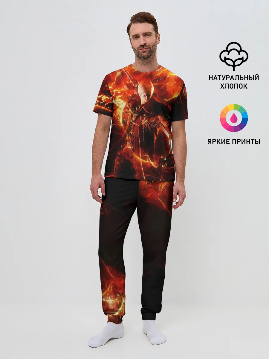 Мужская пижама с брюками / Данте в огне