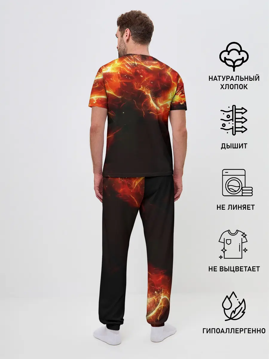 Мужская пижама с брюками / Данте в огне