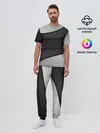 Мужская пижама с брюками / 3D luxury style silver black