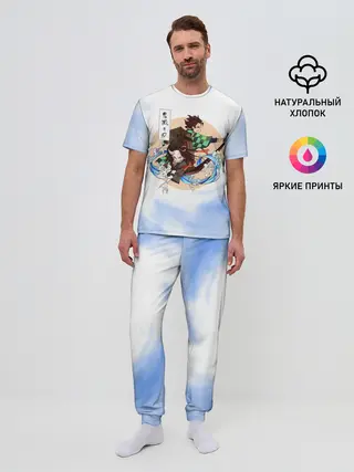 Мужская пижама с брюками / Танджиро и Незуко Камадо