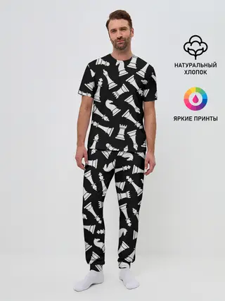 Мужская пижама с брюками / Фигуры, Шахматы