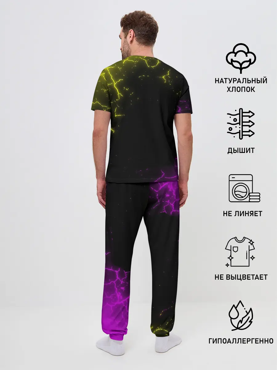 Мужская пижама с брюками / PUBG RETRO NEON / ПАБГ НЕОН