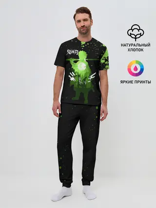 Мужская пижама с брюками / Танджиро и Незуко Kimetsu no Yaiba