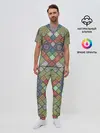 Мужская пижама с брюками / ЛОСКУТНАЯ ВЫШИВКА