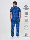 Мужская пижама с брюками / 3D абстрактные фигуры BLUE