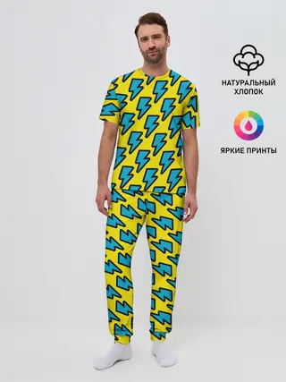 Мужская пижама с брюками / Молнии