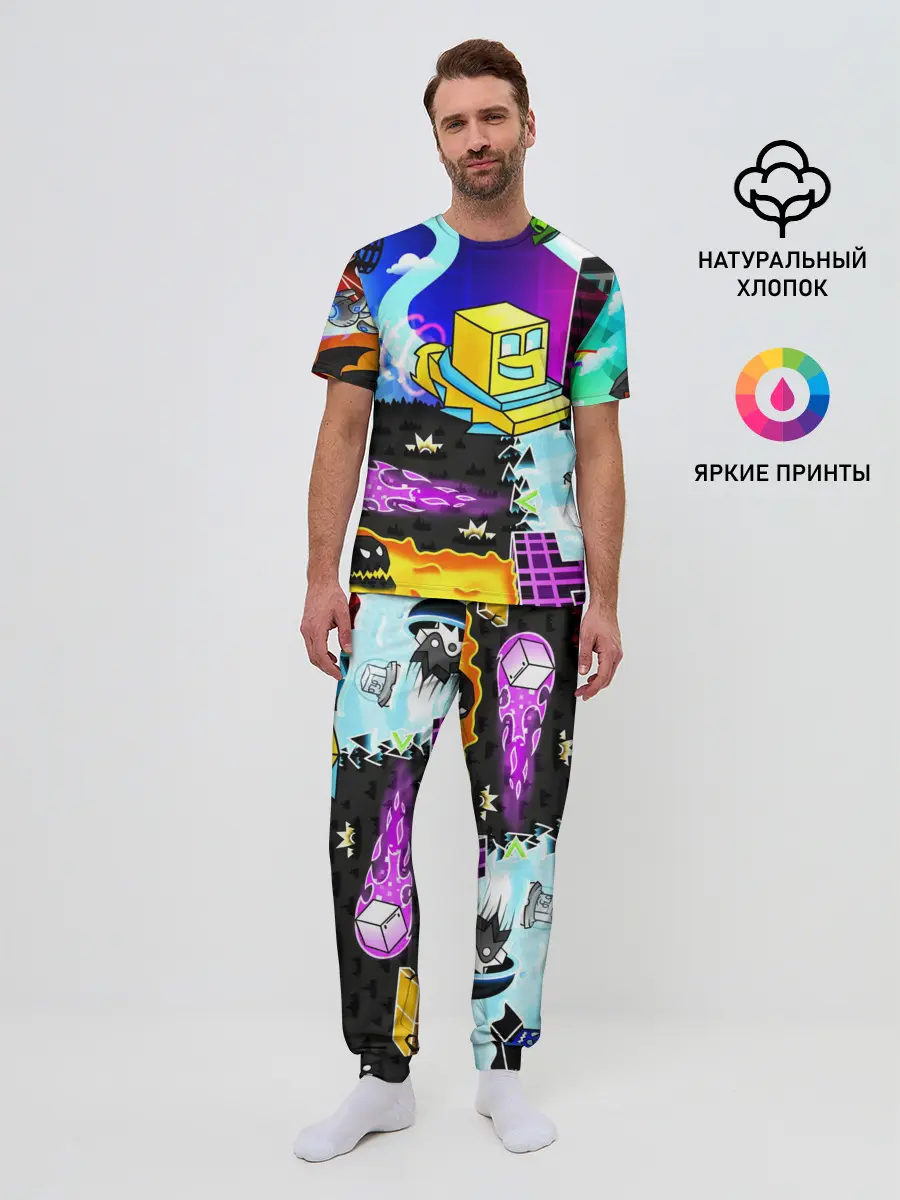 Мужская пижама с брюками / GEOMETRY DASH / ГЕОМЕТРИ ДАШ