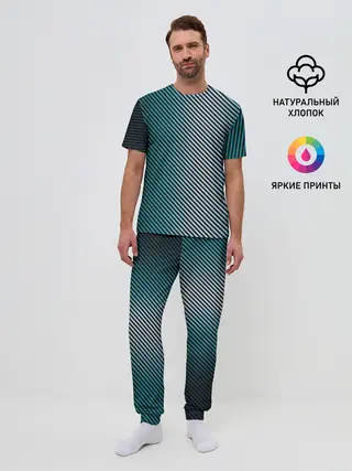 Мужская пижама с брюками / Carbon Blue