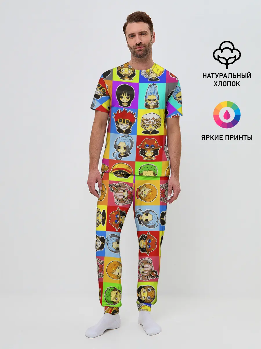 Мужская пижама с брюками / ONE PIECE / ВАН ПИС / УЗОР