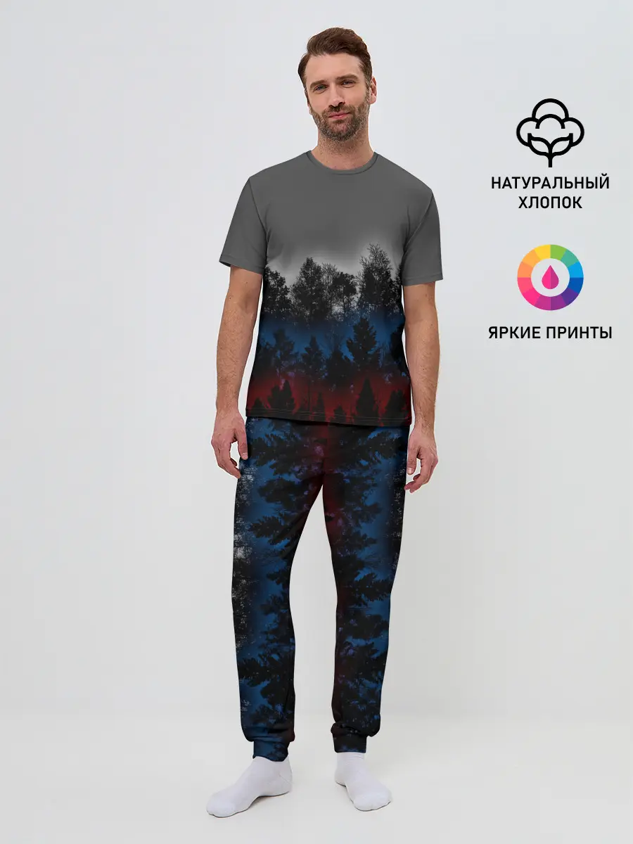 Мужская пижама с брюками / Флаг из леса