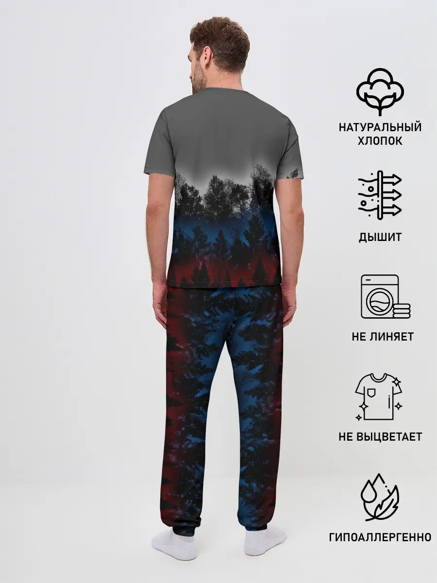 Мужская пижама с брюками / Флаг из леса