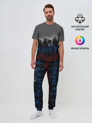 Мужская пижама с брюками / Флаг из леса