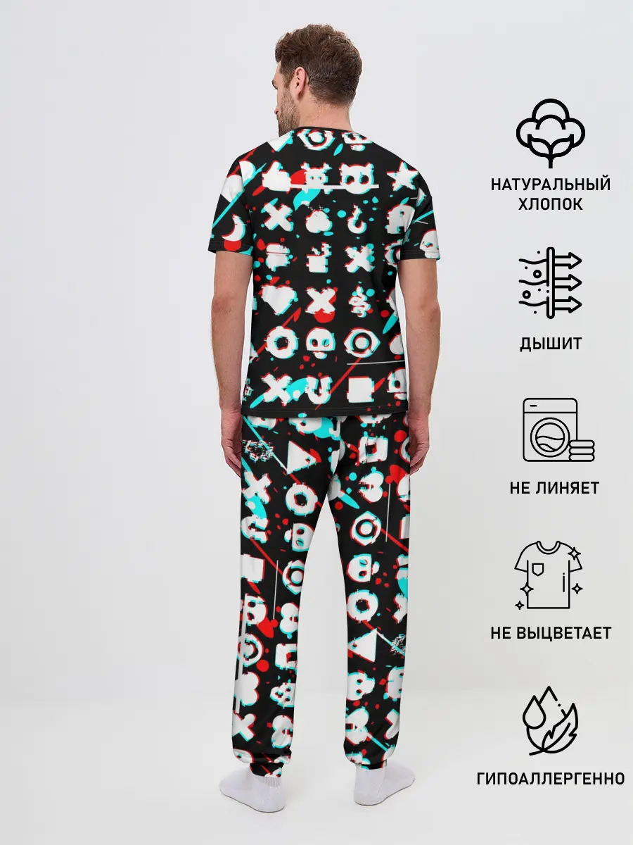 Мужская пижама с брюками / ЛЮБОВЬ СМЕРТЬ И РОБОТЫ / ГЛИТЧ