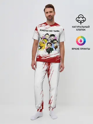 Мужская пижама с брюками / Пять героев Kimetsu no Yaiba