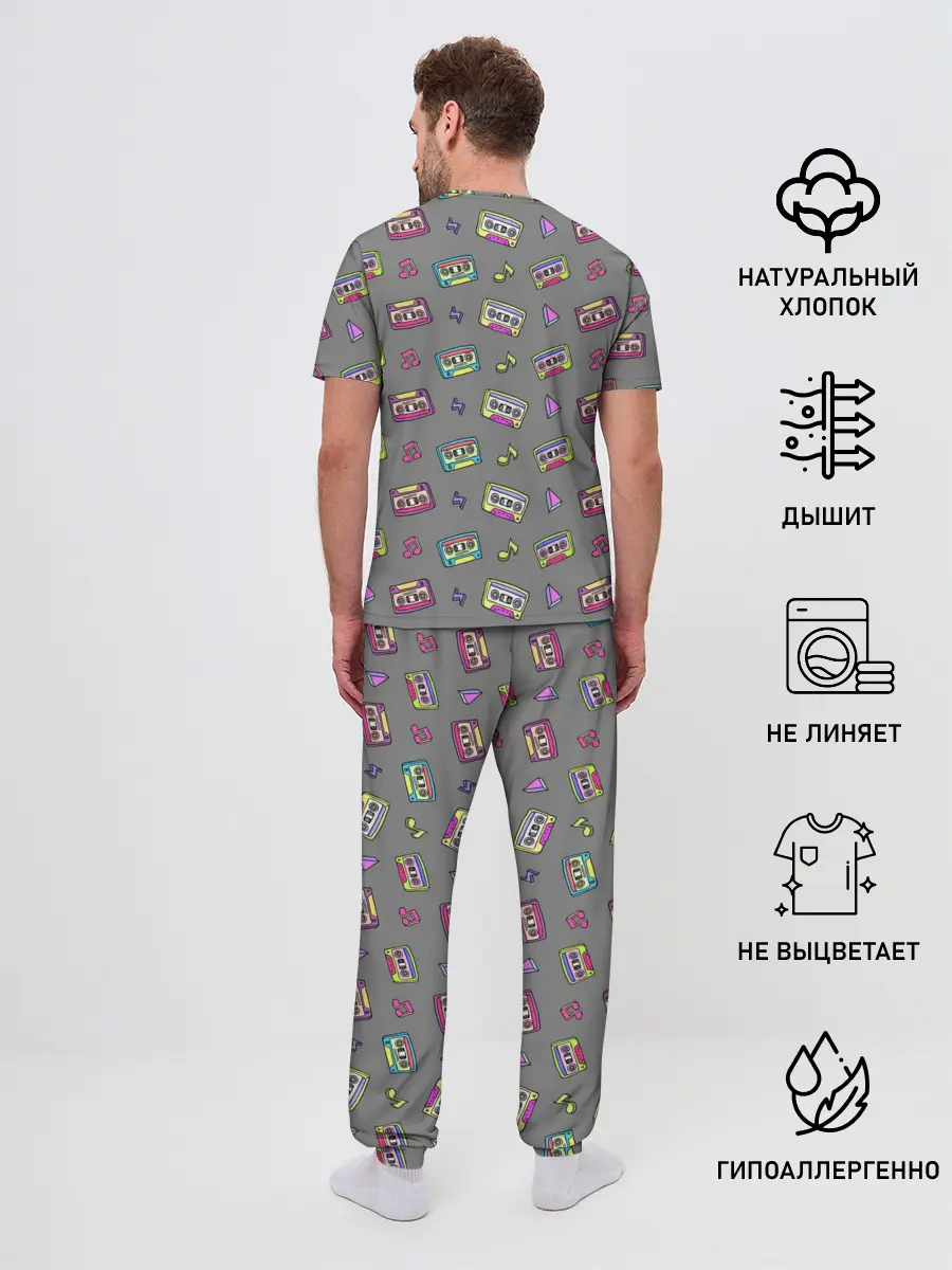 Мужская пижама с брюками / Касеты и ноты