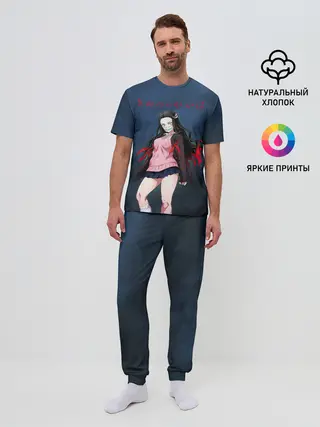 Мужская пижама с брюками / Незуко Камадо Kimetsu no Yaiba