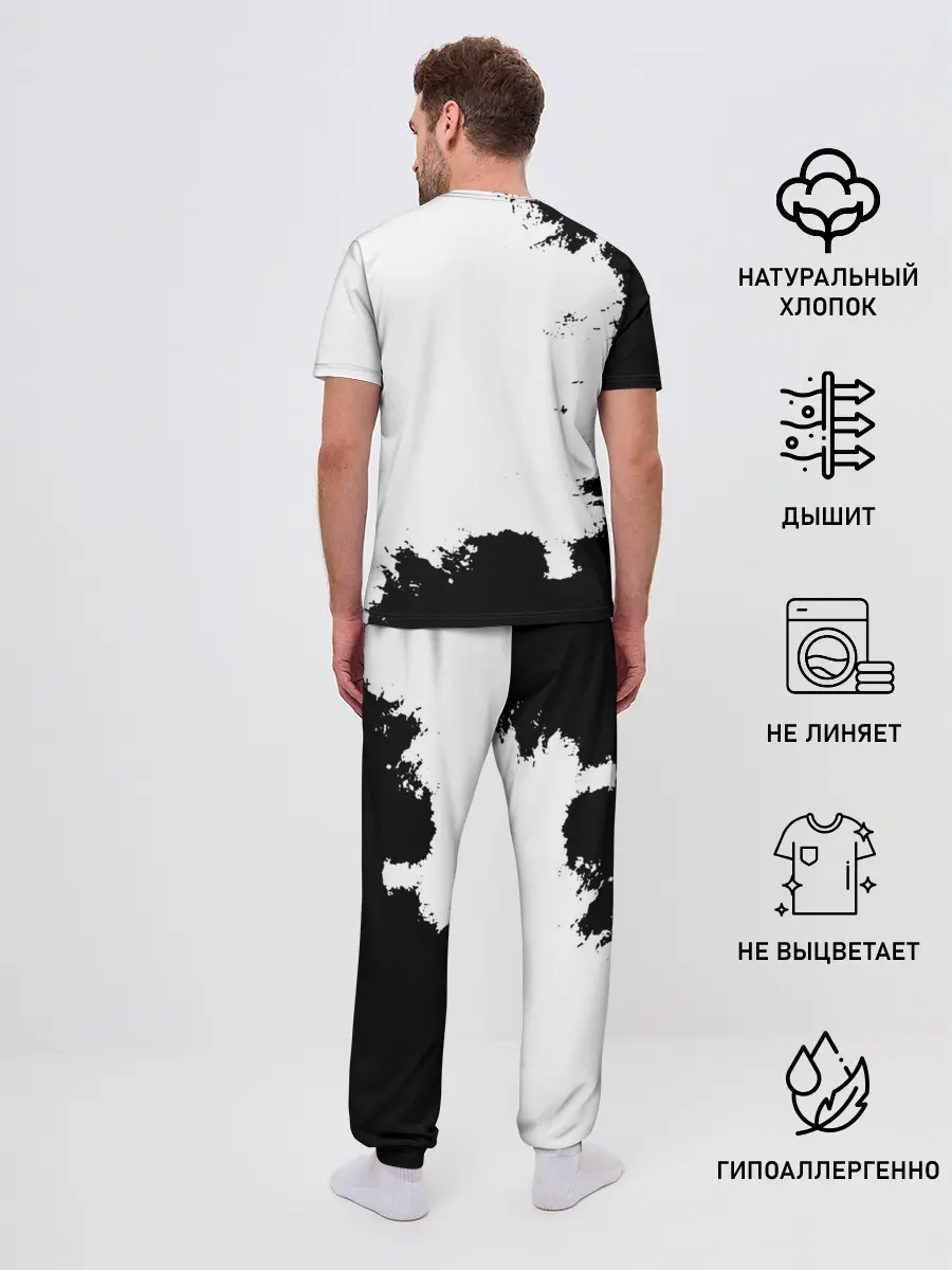 Мужская пижама с брюками / Чёрный клевер кричащий Аста