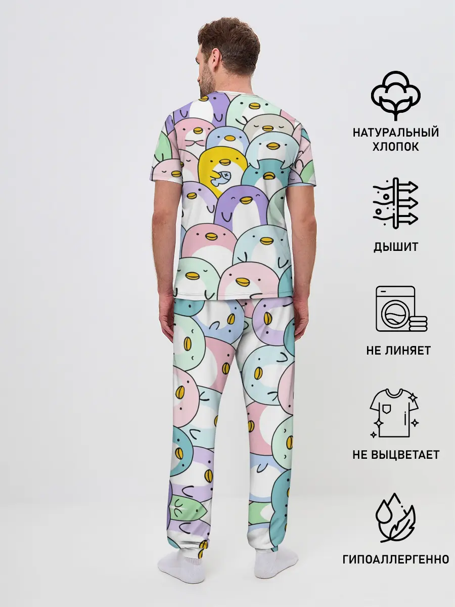 Мужская пижама с брюками / Пингвины