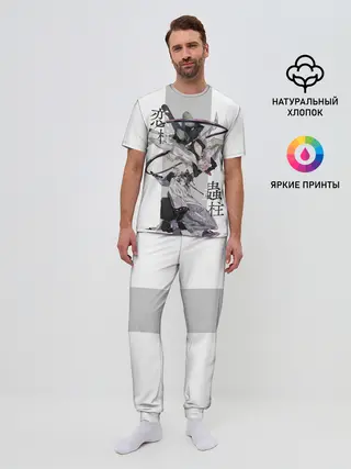 Мужская пижама с брюками / Шинобу и Мицури Kimetsu no Yaiba