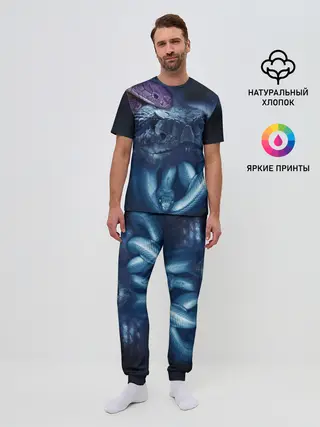 Мужская пижама с брюками / Мифические змеи