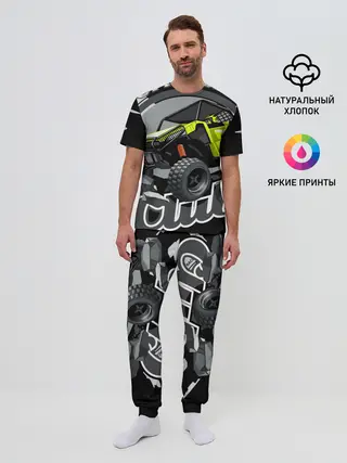 Мужская пижама с брюками / Внедорожный
