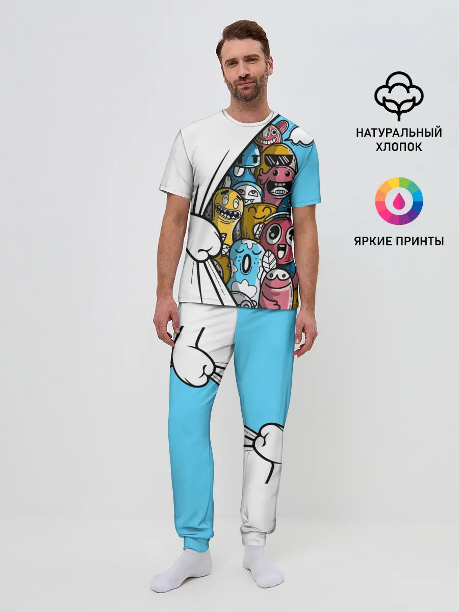 Мужская пижама с брюками / Монстрики