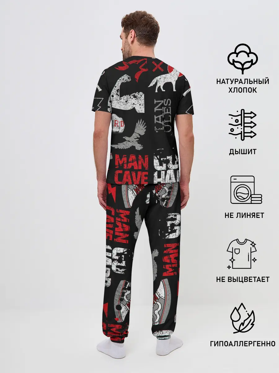 Мужская пижама с брюками / ЧТО ТО МОТИВАЦИОННОЕ 3D