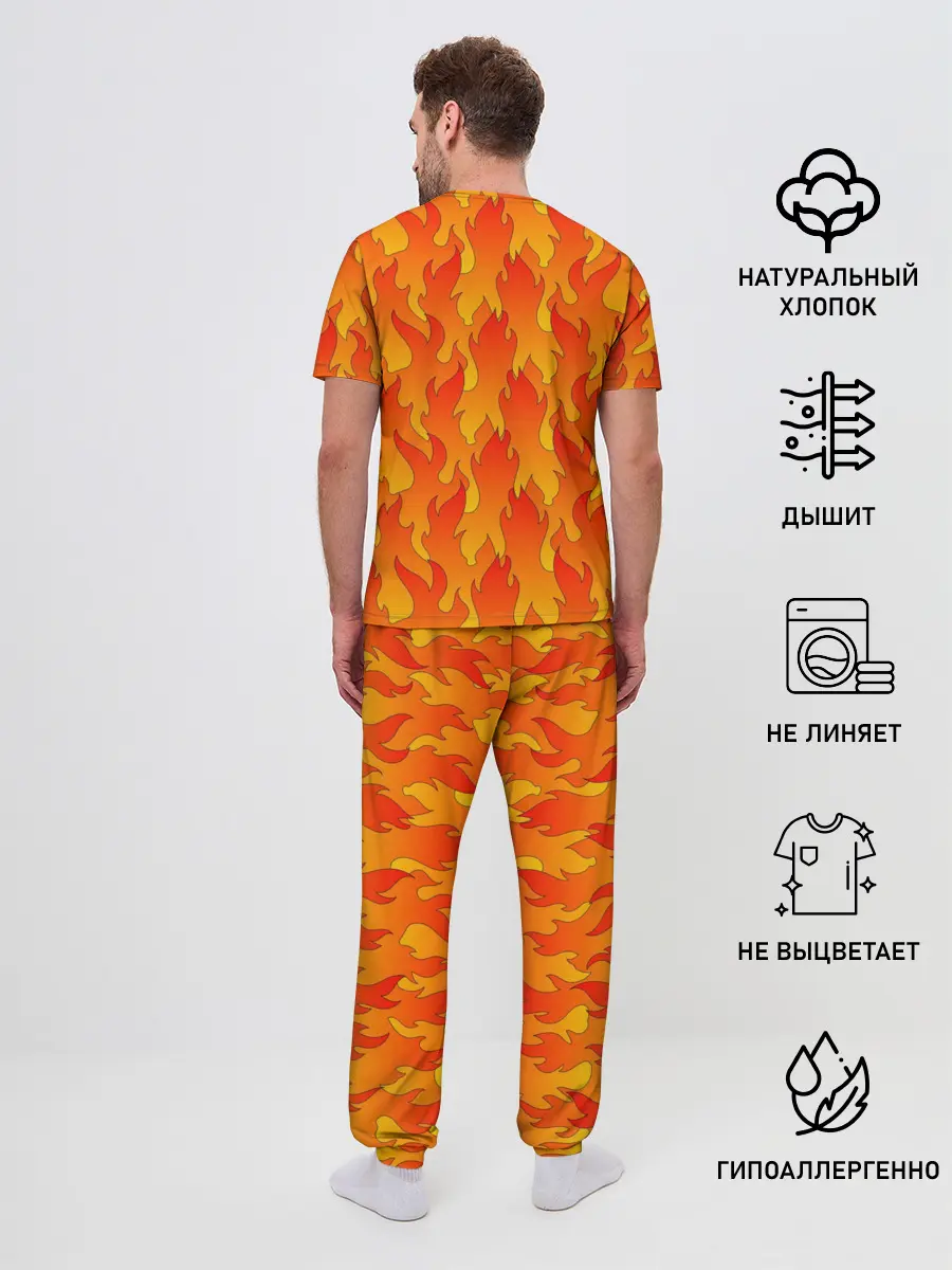 Мужская пижама с брюками / ПЛАМЯ 2.0