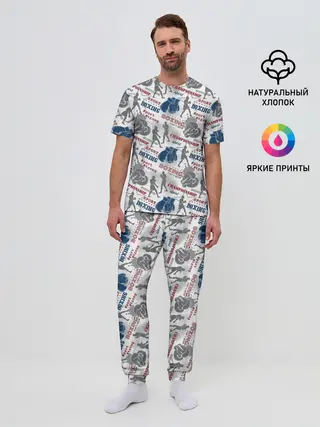 Мужская пижама с брюками / Бокс