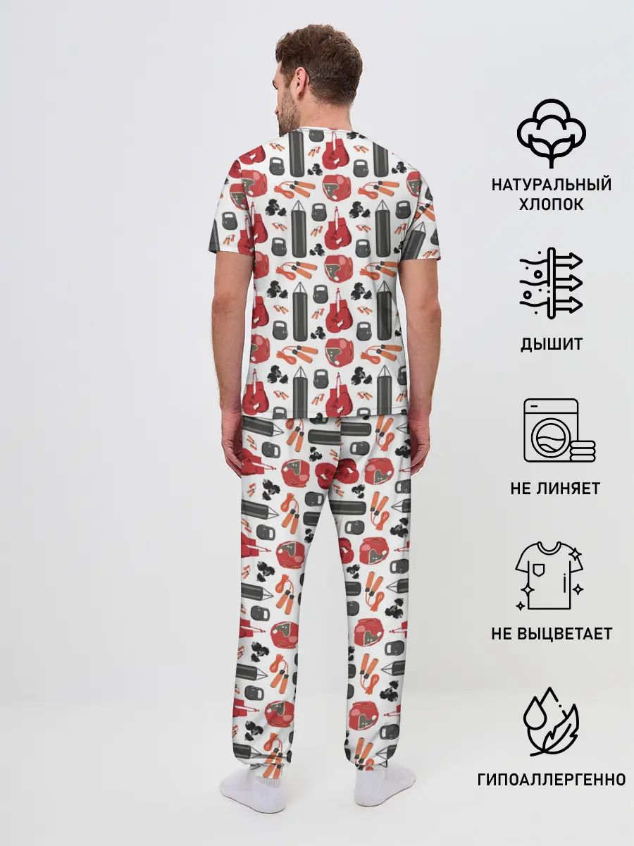 Мужская пижама с брюками / Бокс