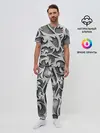 Мужская пижама с брюками / Монохромный узор