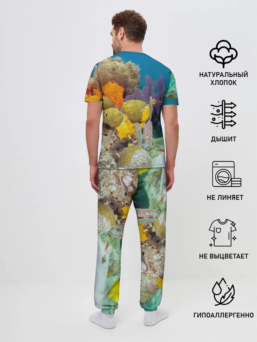 Мужская пижама с брюками / Морской мир
