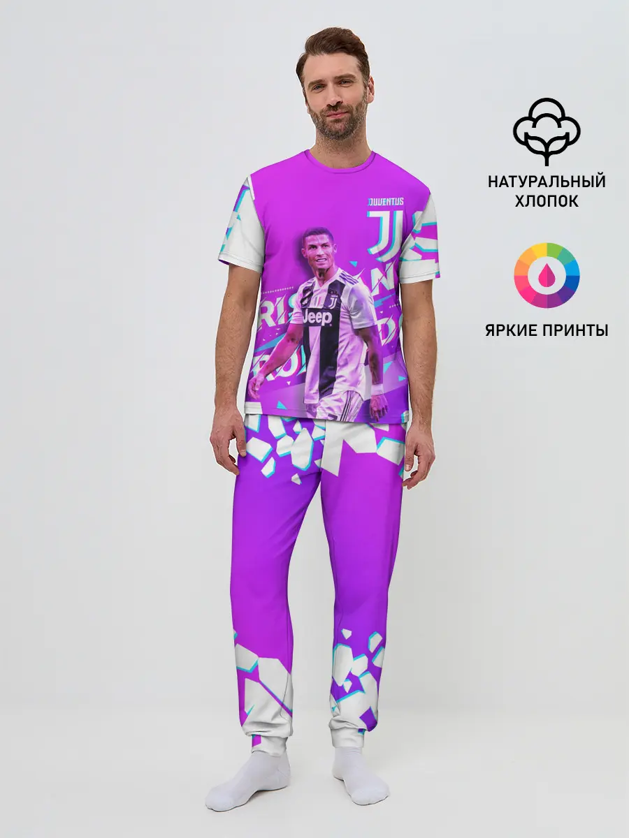 Мужская пижама с брюками / КРИШТИАНУ РОНАЛДУ / НЕОН