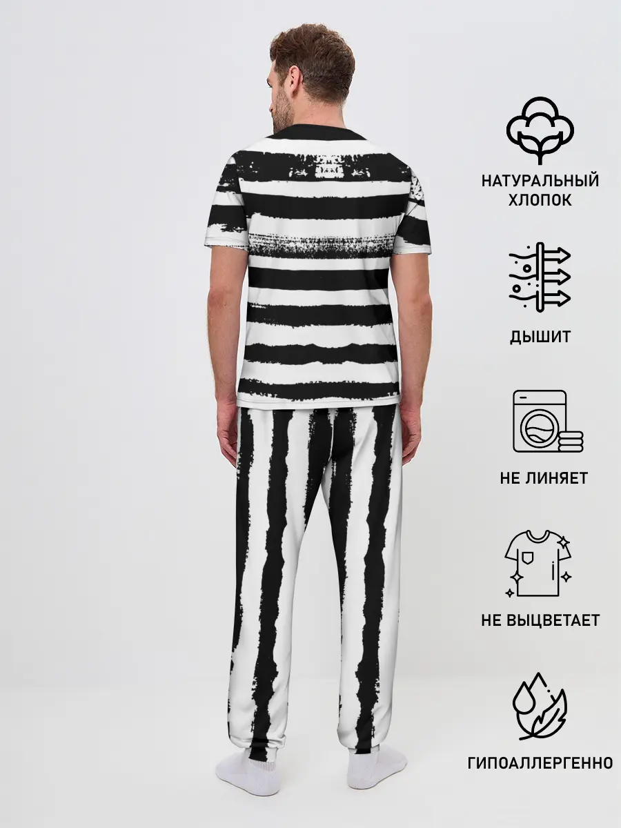 Мужская пижама с брюками / ТЕЛЬНЯШКА ВМФ | ЧЕРЕП ФУРАЖКА