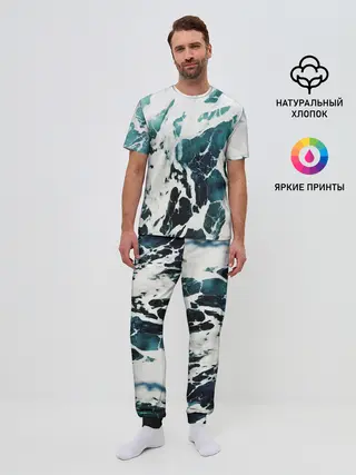 Мужская пижама с брюками / море