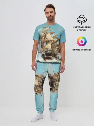 Мужская пижама с брюками / Парусник