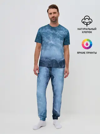 Мужская пижама с брюками / океан