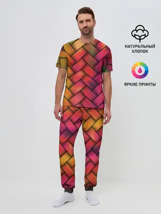 Мужская пижама с брюками / Colorful weave