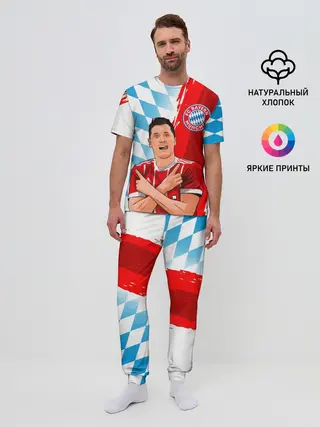 Мужская пижама с брюками / РОБЕРТ ЛЕВАНДОВСКИ / БАВАРИЯ