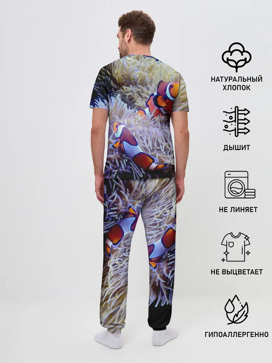 Мужская пижама с брюками / Клоуны в актинии