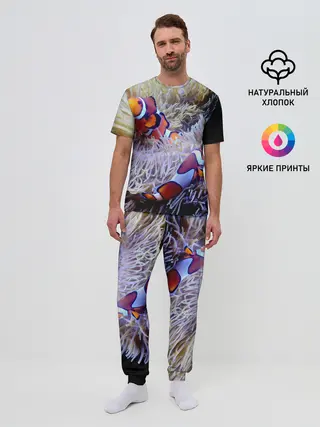 Мужская пижама с брюками / Клоуны в актинии